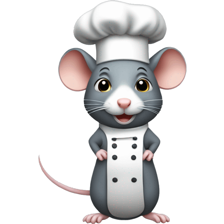 rat with a chef's hat full body side profile on all four legs emoji