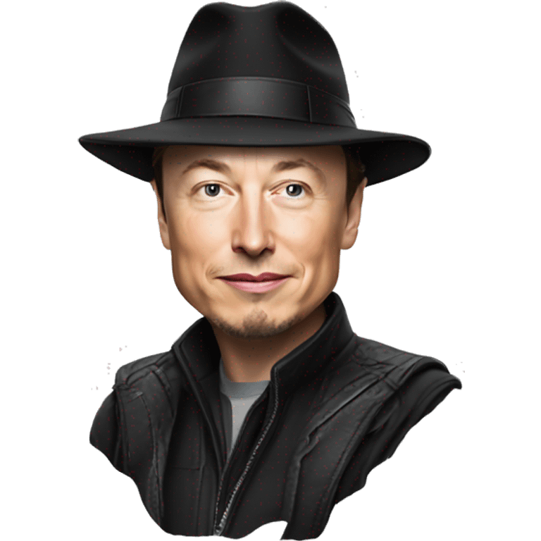 Elon musk wearing a wizzard hat emoji