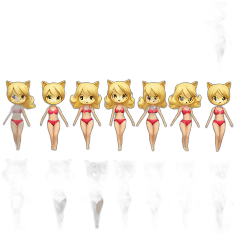 hot catgirl blonde swim suit emoji