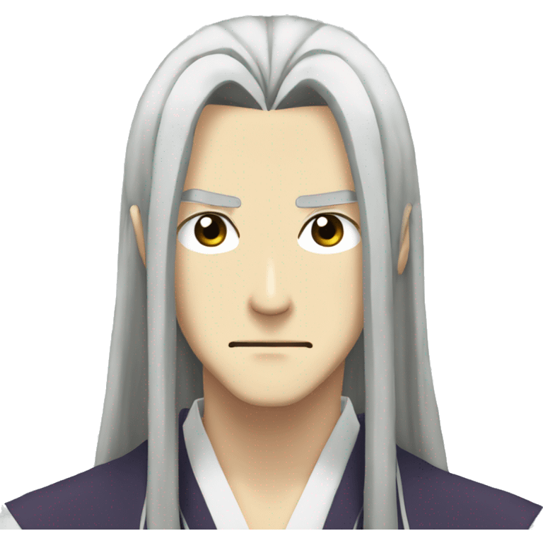 The Tomoe guy from kamisama kiss with long hair and serious face emoji