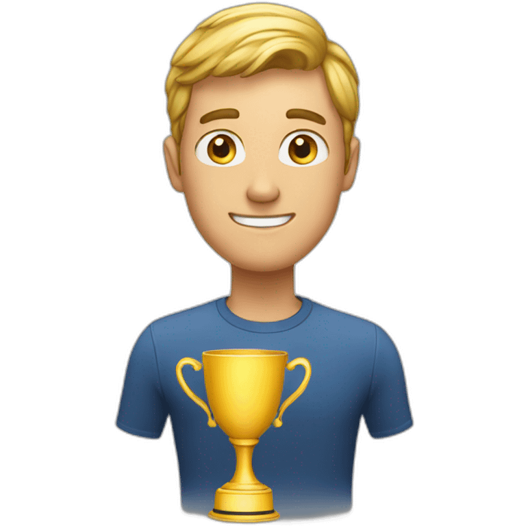 A guy with the Winner cup emoji