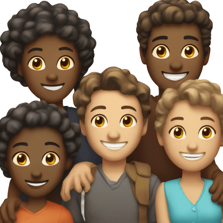 smiling group with unique style emoji