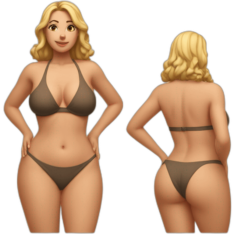 Slim-thicc Caucasian woman bikini pose (beach body) emoji