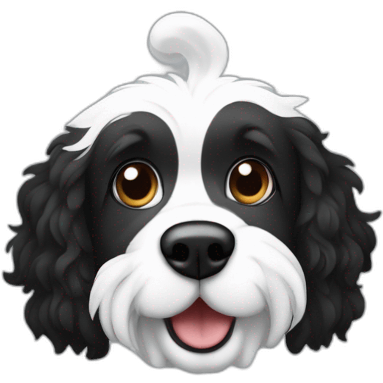 A black and white Aussie doodle with a speak bubble saying NO APPLE TV emoji