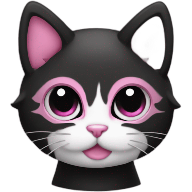 emo cat black pink emoji