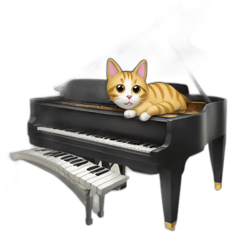 Cat and piano emoji