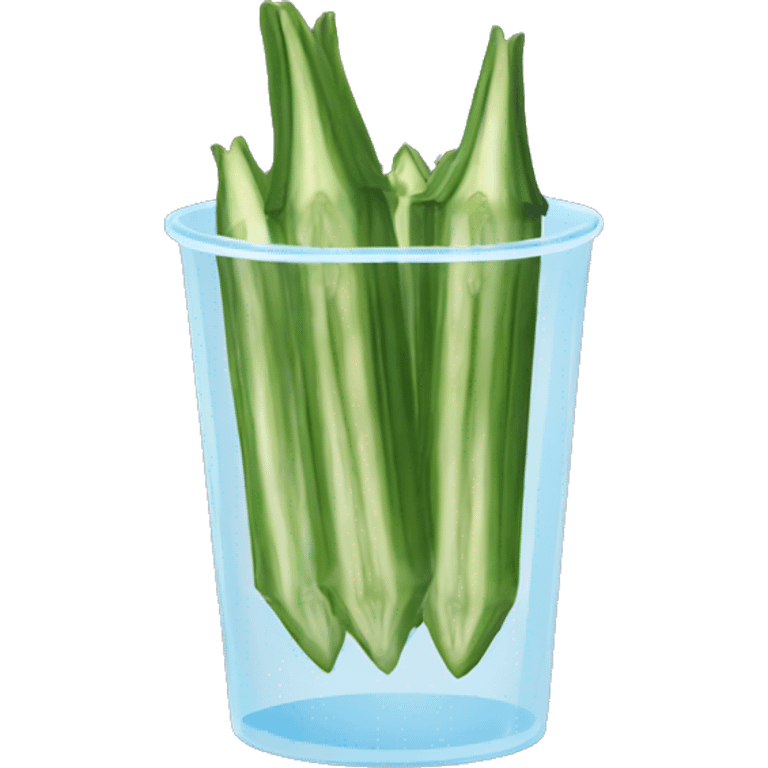 sliced okra in a water cup emoji