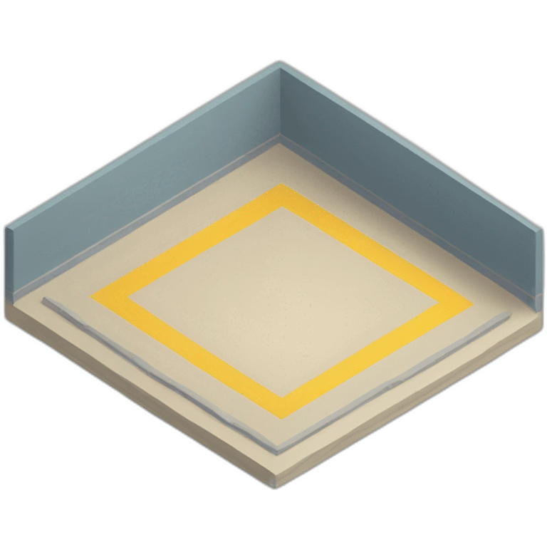 isometric square floor layout yellow lines border emoji