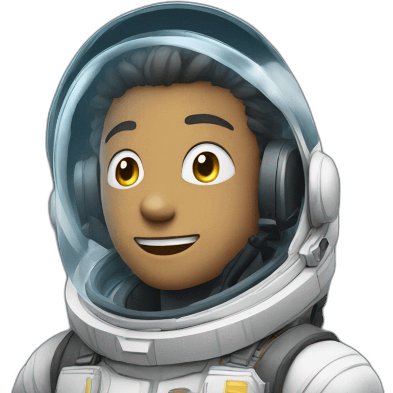 Anime space men emoticon shows class and smiles white emoji