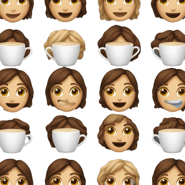 Girls friends drink coffee  emoji