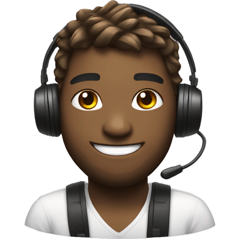 streamer with headset smilling emoji