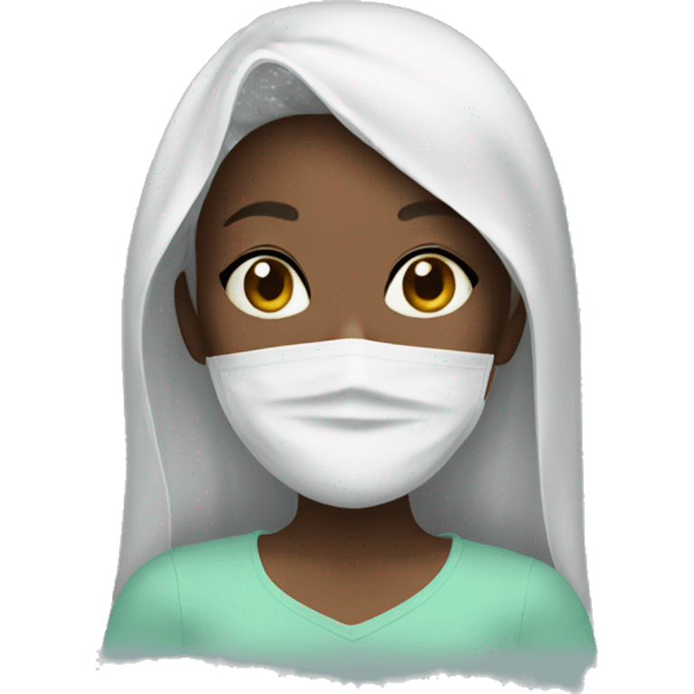 Girl with sheet mask  emoji