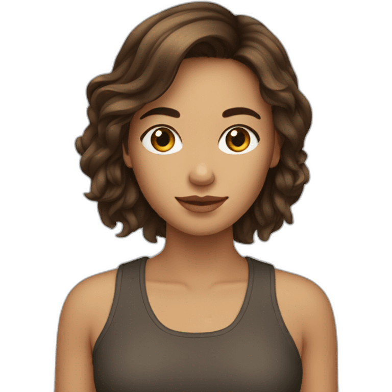 Fille au cheveux brune emoji