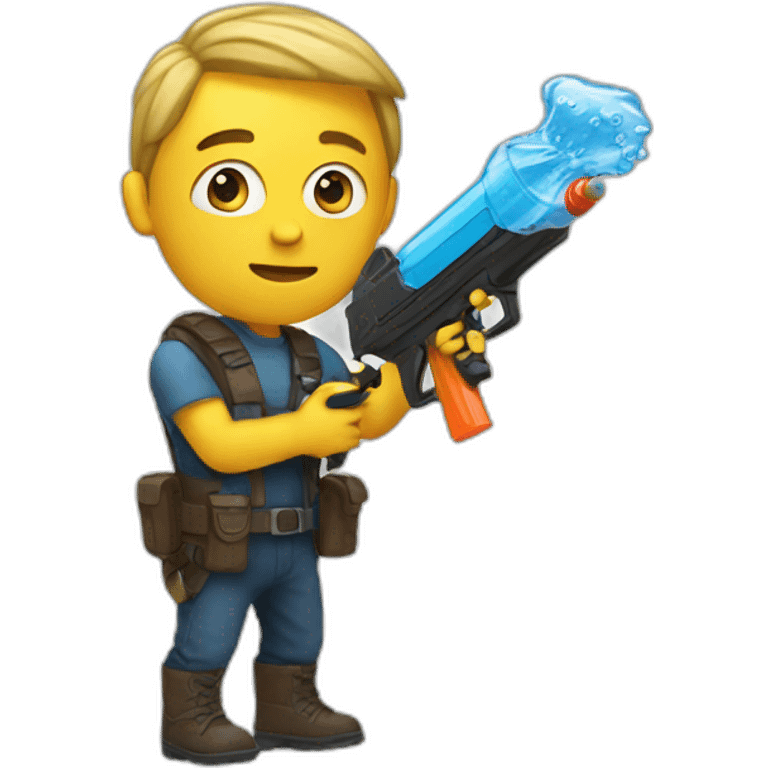 elon with a water gun emoji