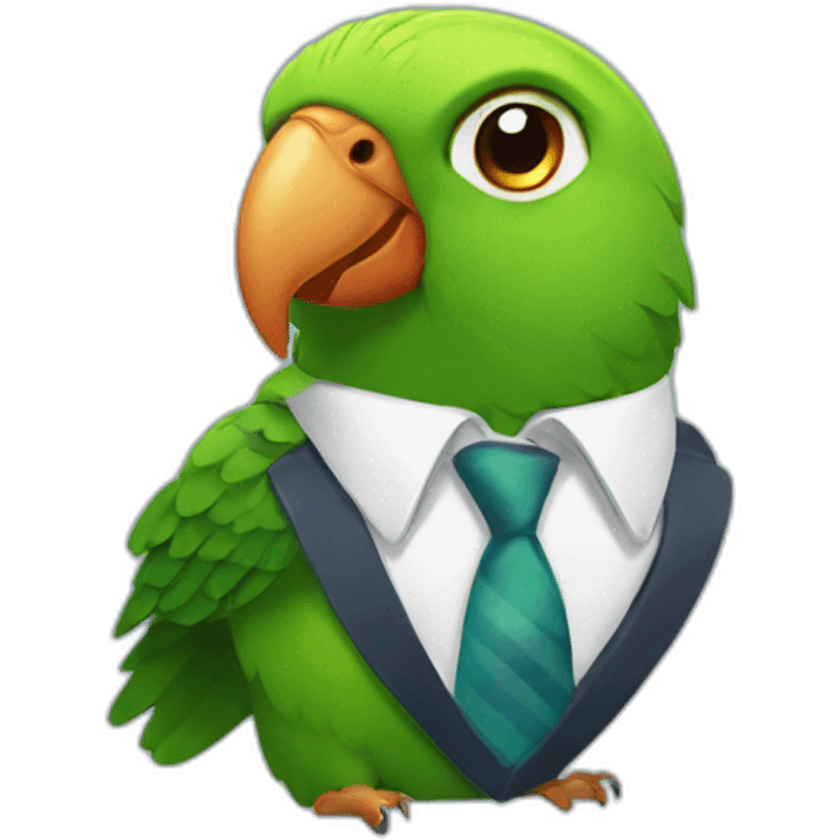 small parrot in a tie emoji