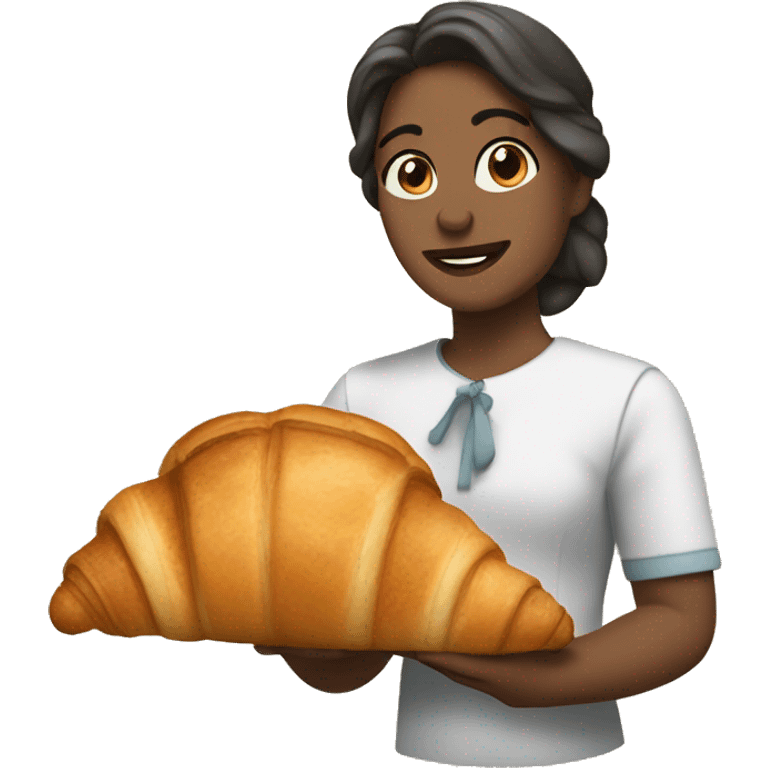 Maria with a croissant  emoji