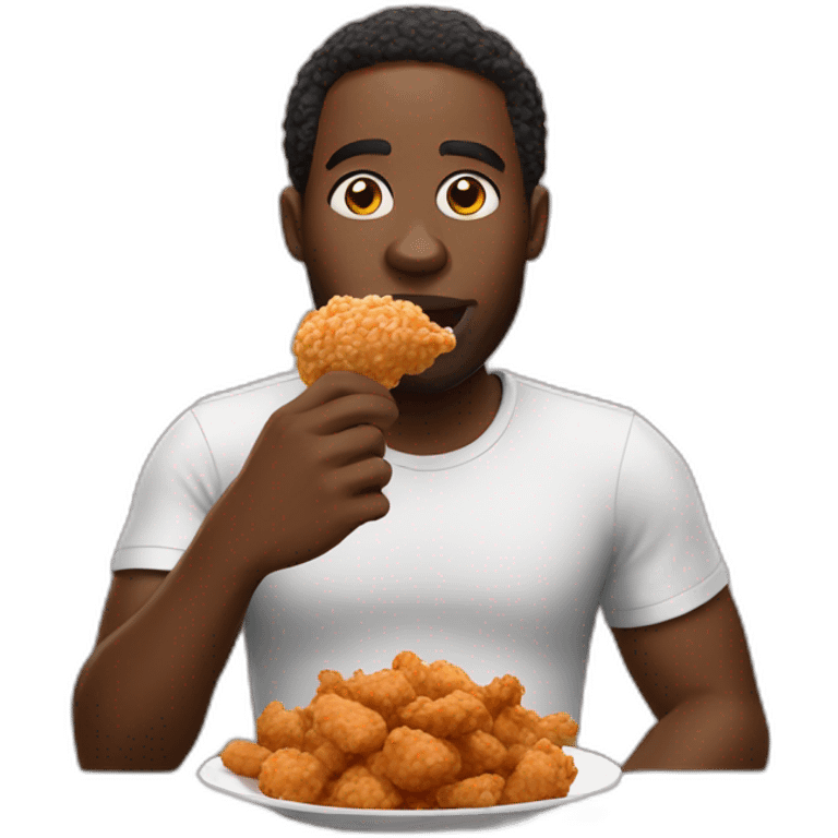 black man eating kfc emoji