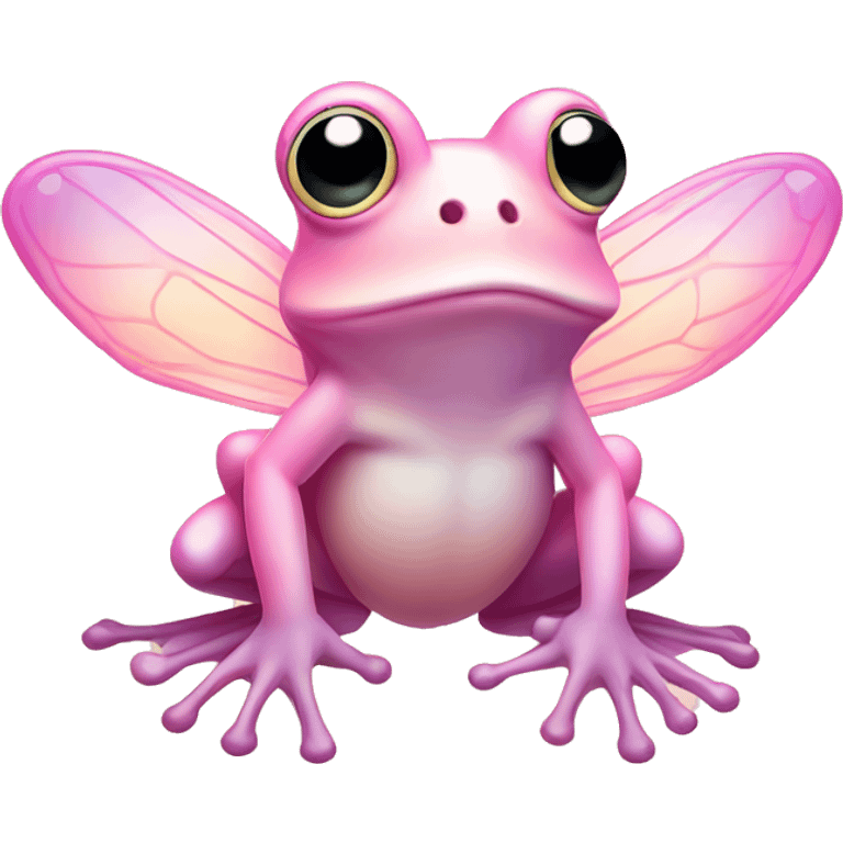 Light pink Fairy frog with gradient wings emoji