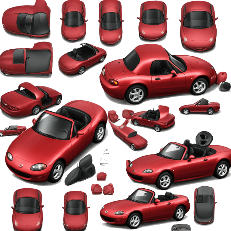 Red convertible black top 1999 Mazda Miata  emoji