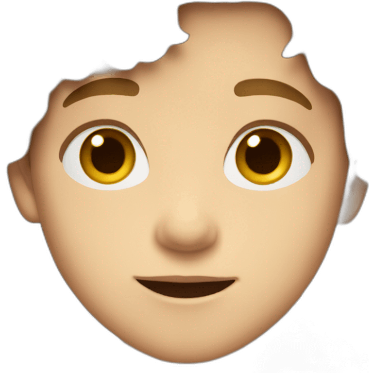 white young boy with middle part brown hair and a brown jacket emoji