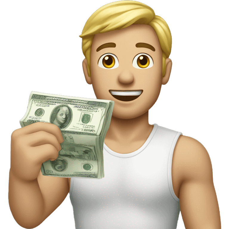 fair-skinned man holding money emoji