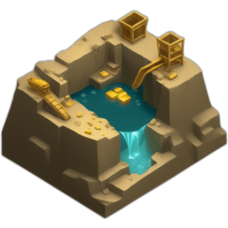 isometric mineshaft gold emoji