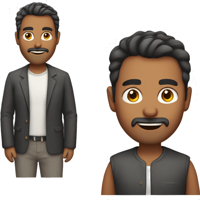 40-year-old Indian man with sal and pepper hair and stubble emoji