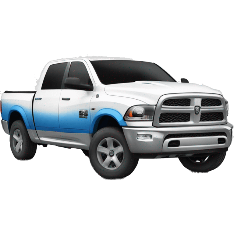 Dodge ram white truck faded to blue emoji