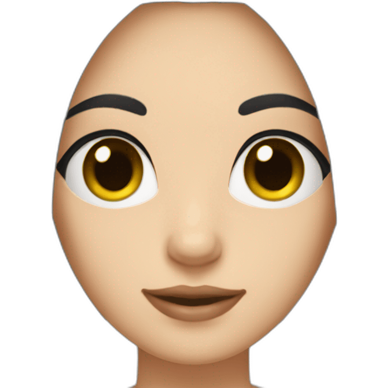 Fair skinned pretty woman with straight black hair emoji