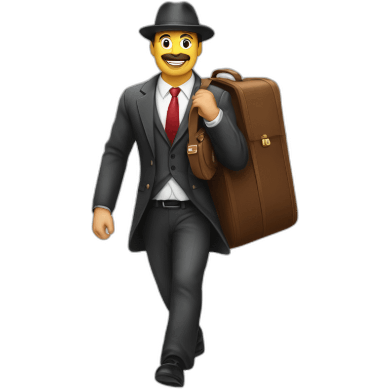 hombre empresario caminando con una maleta emoji