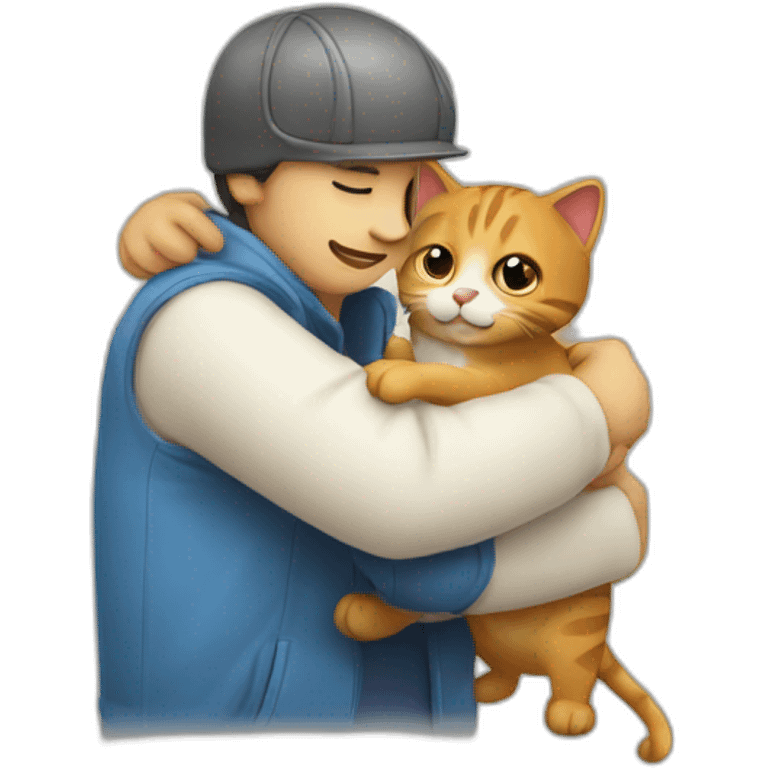 cat and programmer hugging emoji