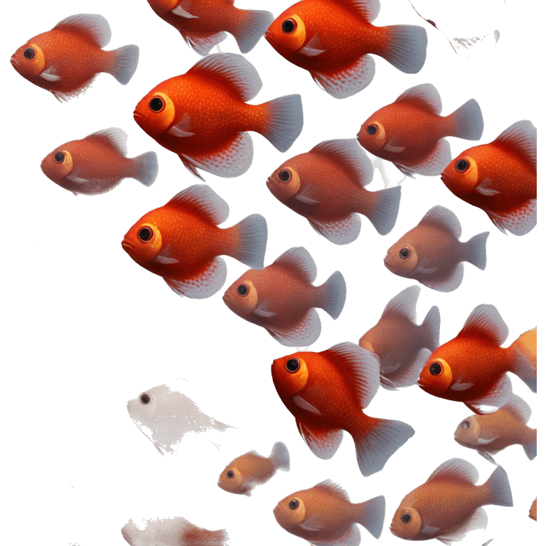 DISCUS fish white and red dot emoji