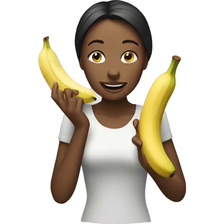 woman eating banana emoji