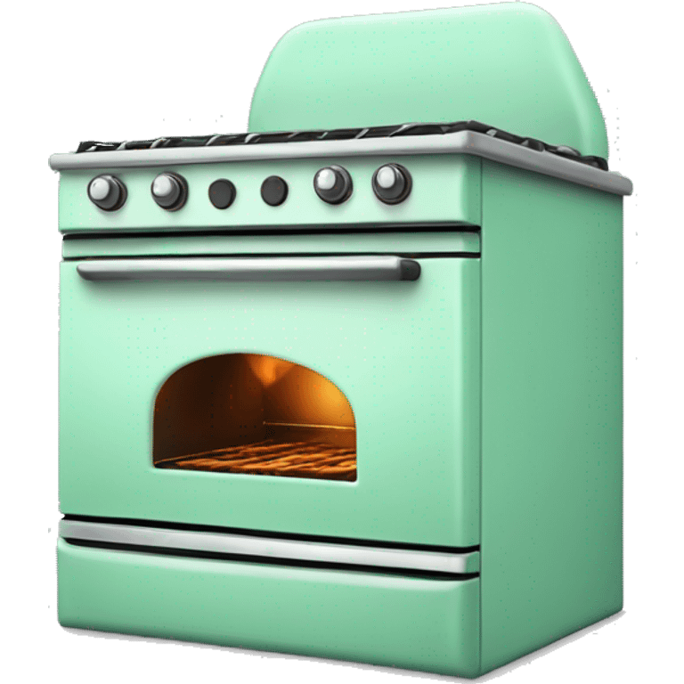 Realistic mint green oven isolated.  emoji