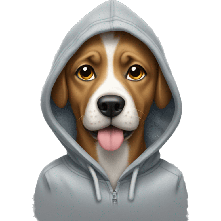 Dog wearing a hoddie emoji