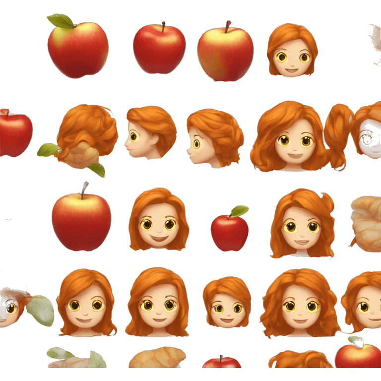 Ginger shoulder length hair Nutritionistholding an apple emoji