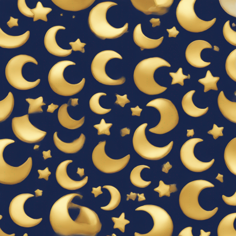 navy and gold crescent moon  emoji