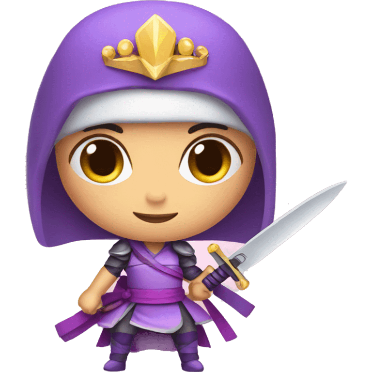 Ninja princess with knife, crown and fairy wings emoji