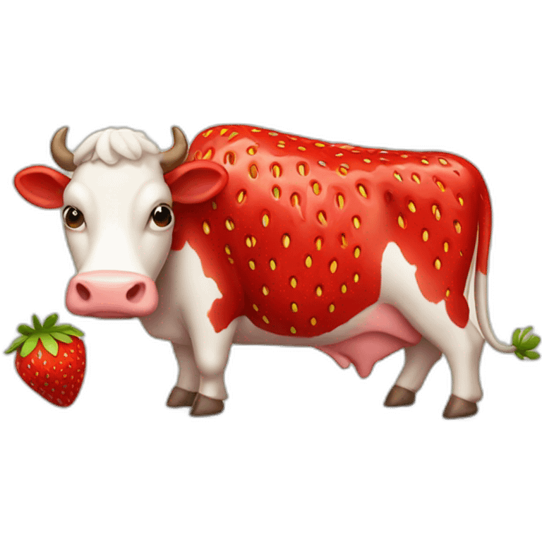 Strawberry cow emoji