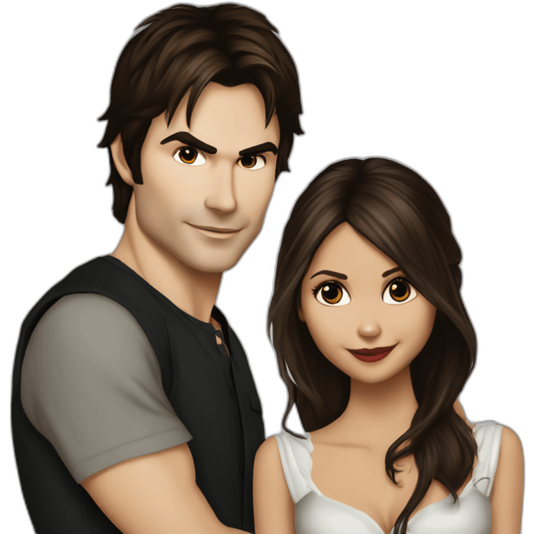 Ian Somerhalder avec Nina Dobrev dans the vampire dyare emoji