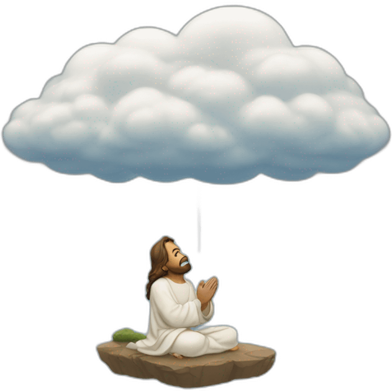 Cloud and jesus praying emoji