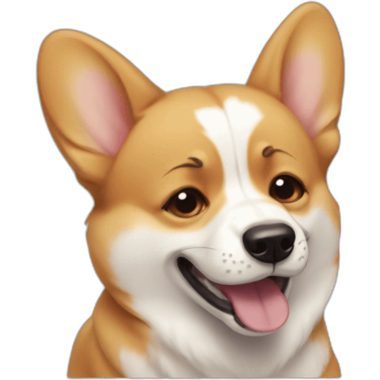 A corgi crying emoji