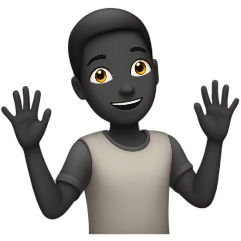 Personne de couleure noire choqué avec les deux mains sur la tête emoji