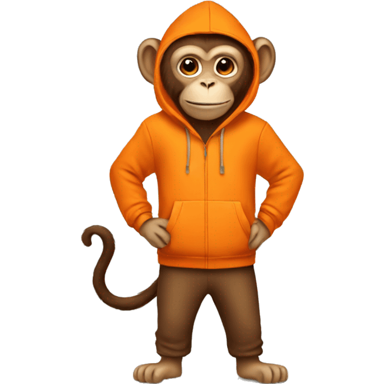 Monkey in orange hoodie  emoji