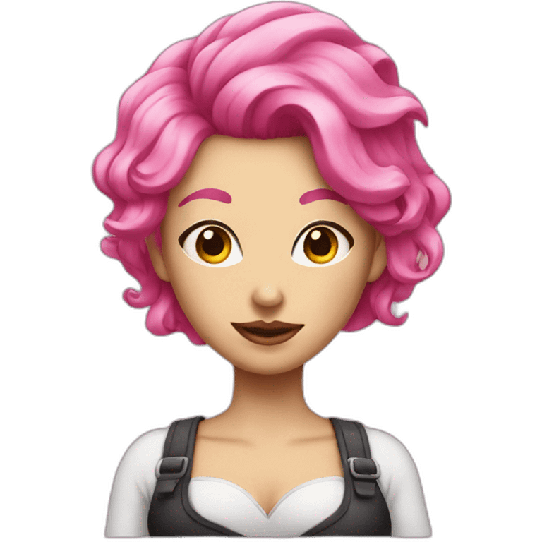 pink hair mistress with a mask emoji