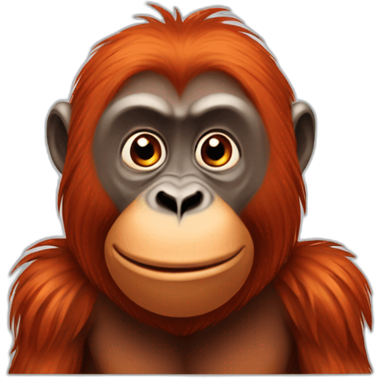 Orangutan with red hair emoji