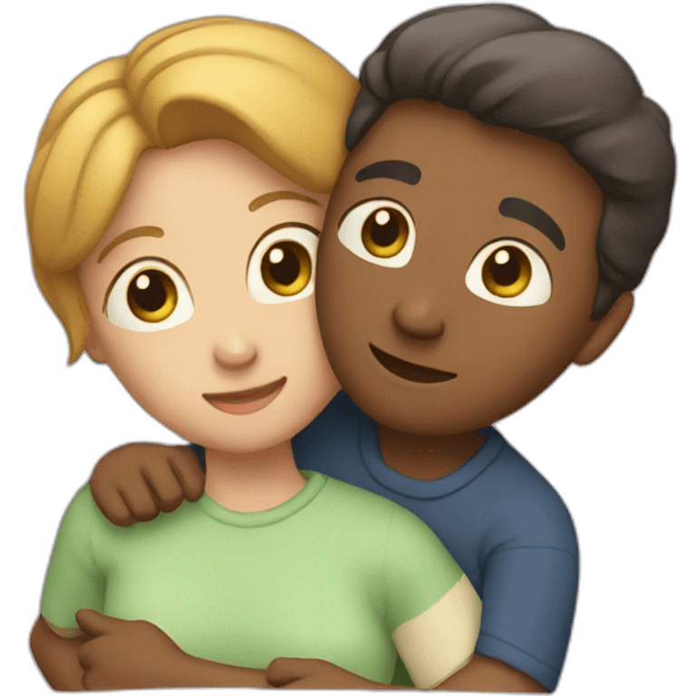 Couple Hugging on a bed emoji