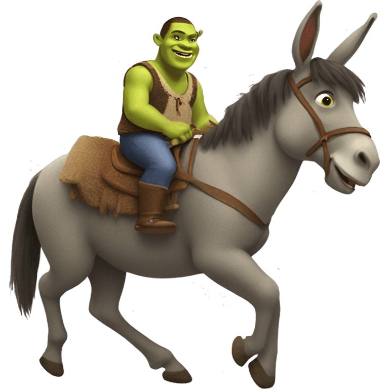 Shrek riding donkey emoji