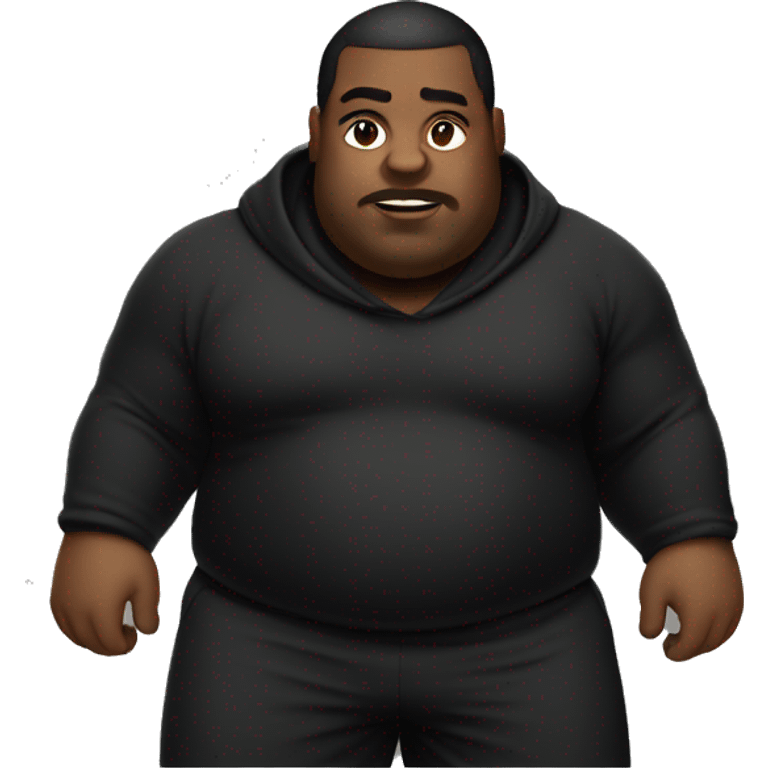 Heavy man wearing a black jogging suit emoji