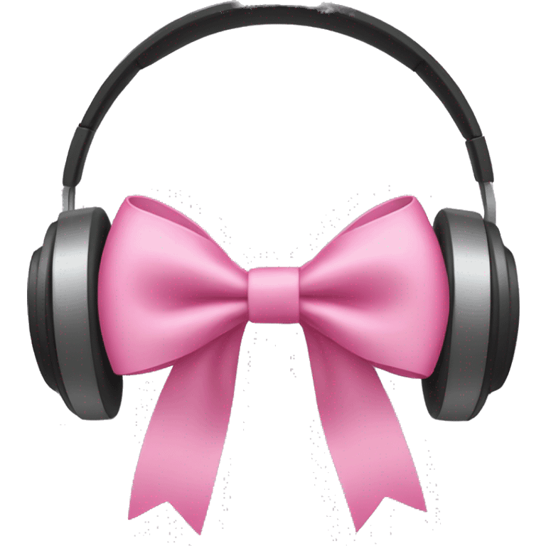 headphones with pink bows on them emoji